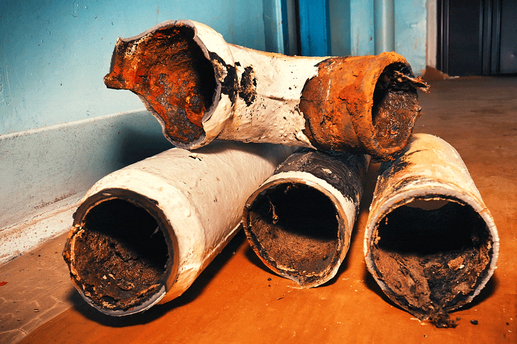 rusty old pipes laying on floor residential plumbing kingman az bullhead city az